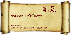 Mateas Róbert névjegykártya